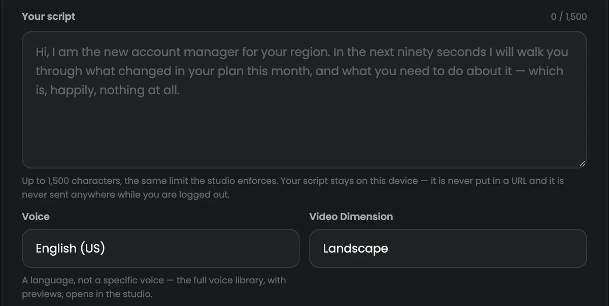 Your script, the voice and the video shape